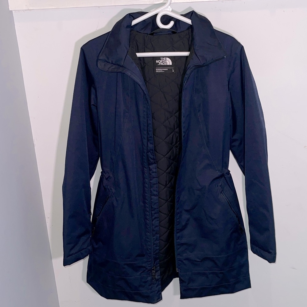 The North Face Women Ancho Parka Coat L Urban Navy Insulated Hooded waterproof